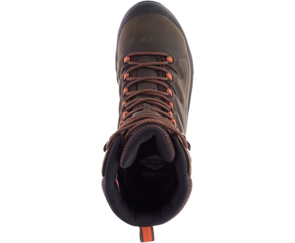 Merrell Work Boots Brown - Strongfield Leather 8\" Thermo Waterproof Comp Toe - Mens 54RHCNQJK